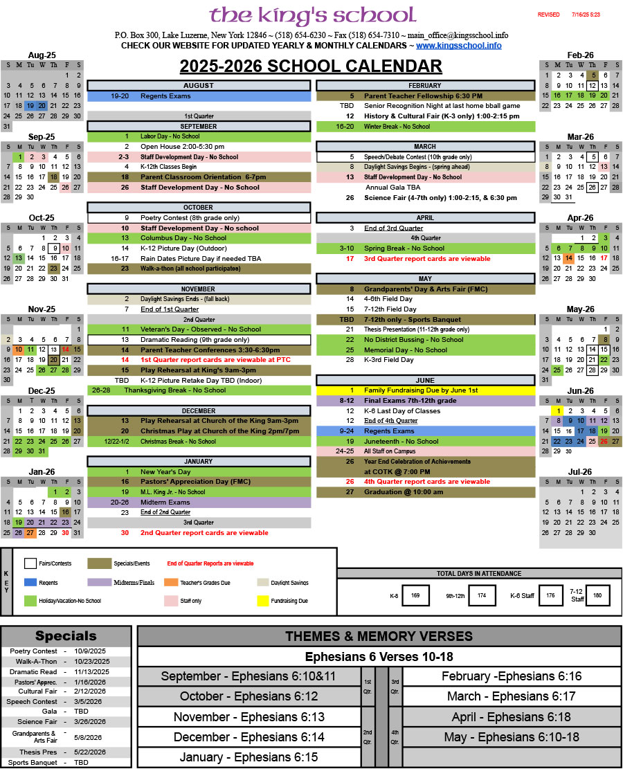 Yearly Calendar
